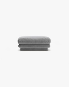 MODUL POUF CANAPEA/COLTAR TORINO, GRI, CU TAPITERIE DIN TEXTIL CATIFEA CASINO, MICADONI
