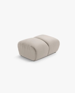 MODUL POUF COLTAR DIANA, BEJ, 60X82 CM, TAPITAT CU TAPITERIE DIN TEXTIL CATIFEA SALVADORE, MICADONI