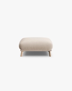 MODUL POUF COLTAR NAOMI, BEJ, 85X85 CM, TAPITAT CU TAPITERIE DIN TEXTIL CATIFEA SALVADOR, MICADONI