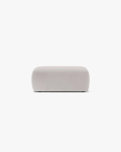 MODUL POUF KATE, GRI DESCHIS, 60X99 CM, TAPITAT CU TAPITERIE DIN TEXTIL CATIFEA SALVADOR, MICADONI - Img 2