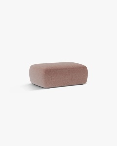 MODUL POUF KATE, MELANJ ROZ, 60X99 CM, TAPITAT CU TAPITERIE DIN TEXTIL STUCTURAT PUENTE, MICADONI - Img 2
