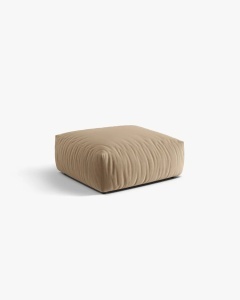 MODUL POUF PENTRU COLTAR CHRIS, 85X100, BEJ MIGDALA, CU TAPITERIE DIN TEXTIL CATIFEA CASINO, MICADONI - Img 3