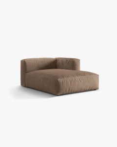 MODUL SEZLONG CANAPEA/COLTAR MARTINA, 130X176 CM, PE DREAPTA, BEJ INCHIS, TAPITAT CU TAPITERIE DIN TEXTIL CATIFEA VOGUE, MICADONI - Img 2
