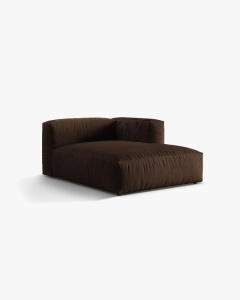 MODUL SEZLONG CANAPEA/COLTAR MARTINA, 130X176 CM, PE DREAPTA, CIOCOLATIU, TAPITAT CU TAPITERIE DIN TEXTIL CATIFEA VOGUE, MICADONI - Img 2