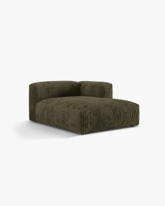 MODUL SEZLONG CANAPEA/COLTAR MARTINA, 130X176 CM, PE DREAPTA, VERDE MUSCHI, TAPITAT CU TAPITERIE DIN TEXTIL CORDOI TILIA, MICADONI - Img 2