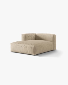 MODUL SEZLONG CANAPEA/COLTAR MARTINA, 130X176 CM, PE STANGA, BEJ DESCHIS, TAPITAT CU TAPITERIE DIN TEXTIL CATIFEA VOGUE, MICADONI - Img 2