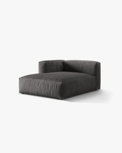 MODUL SEZLONG CANAPEA/COLTAR MARTINA, 130X176 CM, PE STANGA, GRI, TAPITAT CU TAPITERIE DIN TEXTIL CATIFEA VOGUE, MICADONI - Img 2