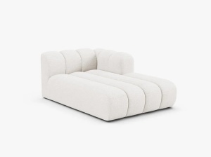 MODUL SEZLONG CANAPEA LUPIN, PE DREAPTA, ALB, CU TAPITERIE DIN TEXTIL BOUCLE BALOO, MICADONI - Img 2