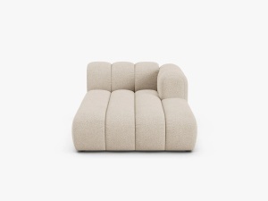 MODUL SEZLONG CANAPEA LUPIN, PE DREAPTA, BEJ, CU TAPITERIE DIN TEXTIL BOUCLE BALOO, MICADONI
