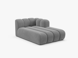 MODUL SEZLONG CANAPEA LUPIN, PE DREAPTA, GRI DESCHIS, CU TAPITERIE DIN TEXTIL CATIFEA VENUS, MICADONI - Img 2
