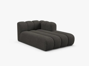 MODUL SEZLONG CANAPEA LUPIN, PE DREAPTA, GRI INCHIS, CU TAPITERIE DIN TEXTIL CHENILLE EDEN, MICADONI - Img 2