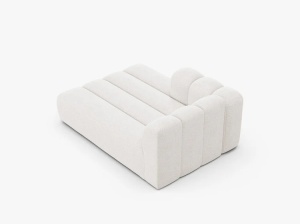MODUL SEZLONG CANAPEA LUPIN, PE STANGA, ALB, CU TAPITERIE DIN TEXTIL BOUCLE BALOO, MICADONI - Img 3