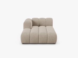 MODUL SEZLONG CANAPEA LUPIN, PE STANGA, BEJ INCHIS, CU TAPITERIE DIN TEXTIL CHENILLE EDEN, MICADONI