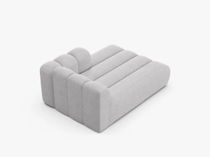 MODUL SEZLONG CANAPEA LUPIN, PE STANGA, GRI DESCHIS, CU TAPITERIE DIN TEXTIL BOUCLE BALOO, MICADONI - Img 3