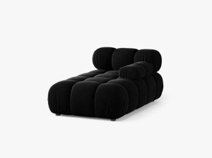 MODUL SEZLONG COLTAR BELLIS, PE DREAPTA, NEGRU, CU TAPITERIE DIN CATIFEA VENUS, MICADONI - Img 2