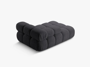 MODUL SEZLONG COLTAR BELLIS, PE STANGA, GRI GRAFIT, CU TAPITERIE DIN TEXTIL BOUCLE ROLF, MICADONI - Img 3