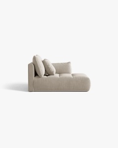 MODUL SEZLONG COLTAR BLOOM, PE DREAPTA, BEJ DESCHIS, 95X97 CM, CU TAPITERIE DIN TEXTIL CATIFEA CASINO, MICADONI - Img 3