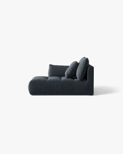 MODUL SEZLONG COLTAR BLOOM, PE STANGA, ALBASTRU MARIN, 95X97 CM, CU TAPITERIE DIN TEXTIL STRUCTURAT WIND, MICADONI - Img 3