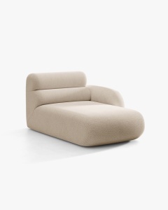 MODUL SEZLONG COLTAR NEO, PE DREAPTA, BEJ, 110X165 CM, TAPITAT CU TAPITERIE DIN TEXTIL BOUCLE BALLO, MICADONI - Img 2