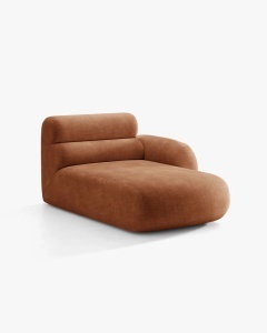 MODUL SEZLONG COLTAR NEO, PE DREAPTA, CARAMIZIU, 110X165 CM, TAPITAT CU TAPITERIE DIN TEXTIL CHENILLE GOLD, MICADONI - Img 2