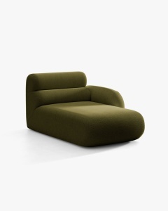 MODUL SEZLONG COLTAR NEO, PE DREAPTA, VERDE MASLINIU INCHIS, 110X165 CM, TAPITAT CU TAPITERIE DIN TEXTIL BOUCLE BALOO, MICADONI - Img 2