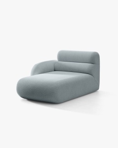 MODUL SEZLONG COLTAR NEO, PE STANGA, ALBASTRU DESCHIS, 110X165 CM, TAPITAT CU TAPITERIE DIN TEXTIL BOUCLE BALOO, MICADONI - Img 2