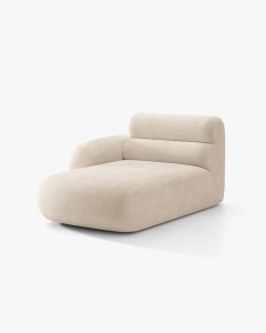 MODUL SEZLONG COLTAR NEO, PE STANGA, BEJ DESCHIS, 110X165 CM, TAPITAT CU TAPITERIE DIN TEXTIL CHENILLE GOLD, MICADONI - Img 2