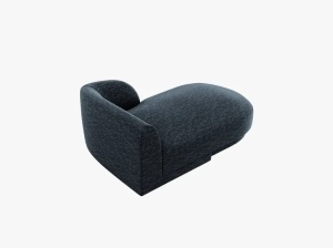 MODUL SEZLONG MILEY, PE DREAPTA, ALBASTRU, CU TAPITERIE DIN TEXTIL CHENILLE HAGA, MICADONI - Img 3