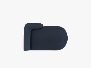MODUL SEZLONG MILEY, PE DREAPTA, ALBASTRU INCHIS, CU TAPITERIE DIN TEXTIL BOUCLE BALOO, MICADONI - Img 3