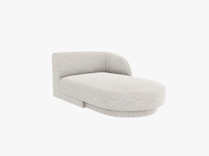 MODUL SEZLONG MILEY, PE DREAPTA, ARGINTIU, CU TAPITERIE DIN TEXTIL CHENILLE EDEN, MICADONI