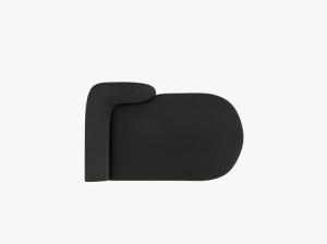 MODUL SEZLONG MILEY, PE DREAPTA, NEGRU, CU TAPITERIE DIN TEXTIL BOUCLE BALOO, MICADONI - Img 3