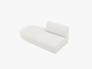 MODUL SEZLONG MILEY, PE STANGA, ALB, CU TAPITERIE DIN TEXTIL BOUCLE BALOO, MICADONI - Img 2