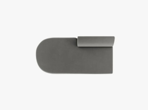 MODUL SEZLONG MILEY, PE STANGA, GRI DESCHIS, CU TAPITERIE DIN CATIFEA BLUVEL, MICADONI - Img 4