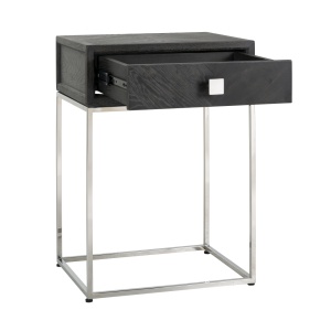 NOPTIERA BLACKBONE, NEGRU RUSTIC/CROM, DIN FURNIR DE STEJAR SI METAL, RICHMOND INTERIORS - Img 6