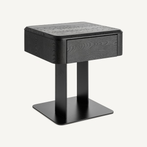NOPTIERA CAIZA 46CM, LEMN, FURNIR SI METAL, CULOARE NEAGRA, STIL CONTEMPORAN, VICAL HOME - Img 2