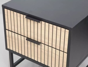 NOPTIERA MAGO S1, STEJAR/NEGRU MAT, DIN PAL LAMINAT SI METAL, STIL MODERN - Img 3