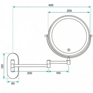 OGLINDA CU LED, PENTRU MACHIAJ GLOW, CROM, CONFECTIONATA DIN METAL SI STICLA - Img 9