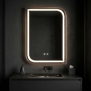 OGLINDA CU LED, ZONE 80X60, AURIU ROSE PERIAT, CALITATE SUPERIOARA - Img 6