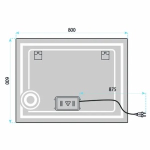 OGLINDA PENTRU BAIE, CU LED 80x60cm HAVEN, CU PANOU TACTIL - Img 6