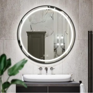 OGLINDA PENTRU BAIE, CU LED MMJ NEAGRA, 90 CM, CALITATE SUPERIOARA