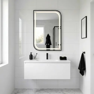 OGLINDA PENTRU BAIE, CU LED, ZONE NEGRU, 80X60, CALITATE SUPERIOARA - Img 6
