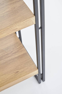 ORGANIZATOR BOLIVAR REG-2, 100X155 CM, STEJAR AURIU/NEGRU, DIN MDF FURNIRUIT SI METAL, STIL INDUSTRIAL - Img 4