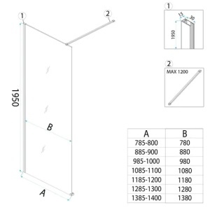 PARAVAN DE DUS FLEXI 100, TRANSPARENT/TITAN, CALITATE SUPERIOARA - Img 8