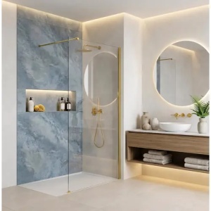 PARAVAN DE DUS FLEXI 70, TRANSPARENT/AURIU, CALITATE SUPERIOARA - Img 3