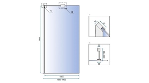 PARAVAN DE DUS REA AERO N, 110CM, CROM, DIN STICLA, CALITATE SUPERIOARA - Img 5