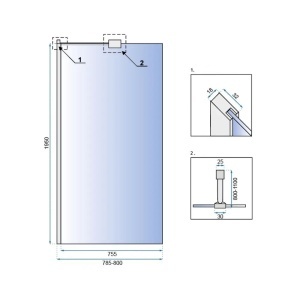 PARAVAN DE DUS REA AERO N 80, TRANSPARENT, CALITATE SUPERIOARA - Img 5