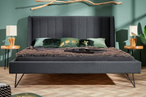 PAT( CADRU), BEAUTE 160X 200CM, COD 40763, DIN LEMN MASIV SI TEXTIL - Img 3