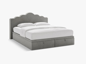 PAT CONTINENTAL TAPITAT DREAM, 140X200, GRI INCHIS FILDES, SOMIERA RABATABILA, CU TAPITERIE DIN CATIFEA MAGIC, MICADONI