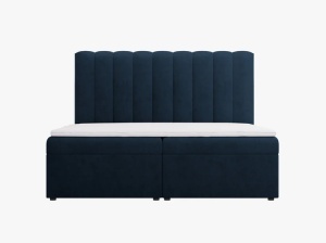 PAT CONTINENTAL TAPITAT KELP, 180X200, ALBASTRU ROYAL, SOMIERA RABATABILA, CU TAPITERIE DIN TEXTIL STRUCTURAT MOLYBDEN, MICADONI - Img 2