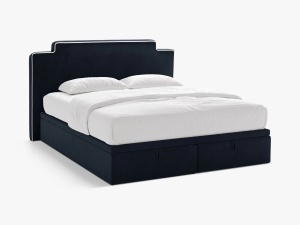 PAT CONTINENTAL TAPITAT PRINCESS, 160X200, ALBASTRU ROYAL, SOMIERA RABATABILA, CU TAPITERIE DIN CATIFEA MAGIC VELVET, MICADONI